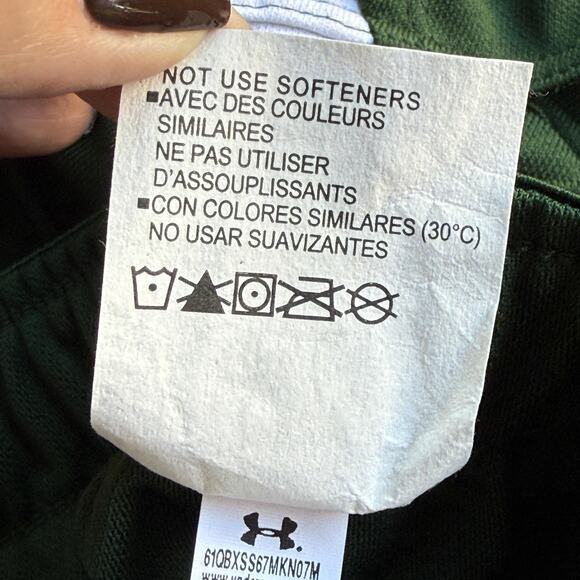 Under Armour Shorts Womens Medium Green Play Up 3.0 Running Logo Waist Training - Picture 6 of 10